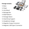 KIWI DESIGN stacja ładująca RGB do Meta Quest 3 / 3S | także Meta Quest 2 / Oculus Quest 2, Meta Quest Pro